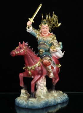 树脂祝福中式家用报马将军摆件