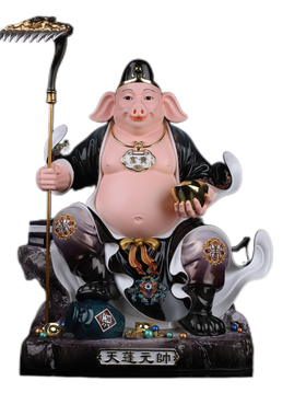 仿瓷神像天蓬元帅净坛使者佛像蓬元帅天神将军十二生肖猪摆件