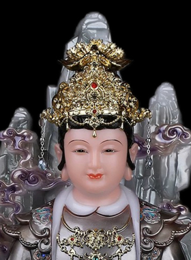 汉白玉地母娘娘神像坐山地姥元君摆件后土夫人虚空地母家居工艺品