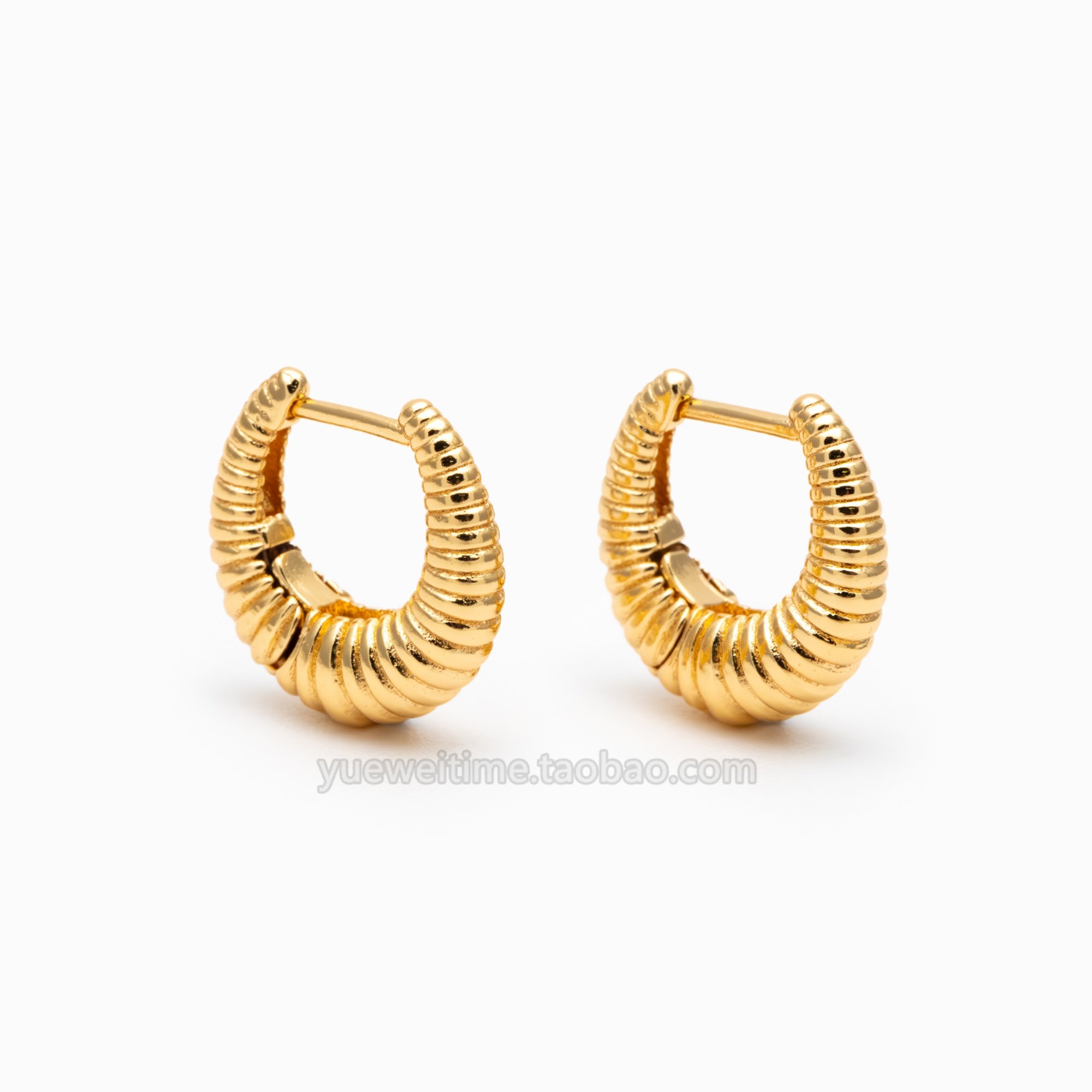 金/银螺纹弹簧扣耳扣 铜镀真金 手工diy饰品配件 半成品材料,淘宝优惠券,粉丝福利购,淘宝优惠卷