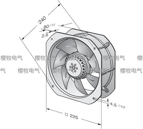 全新原装 22580 220V 轴流风机 F2E-260B-230 静音机柜冷却风扇 - 图0