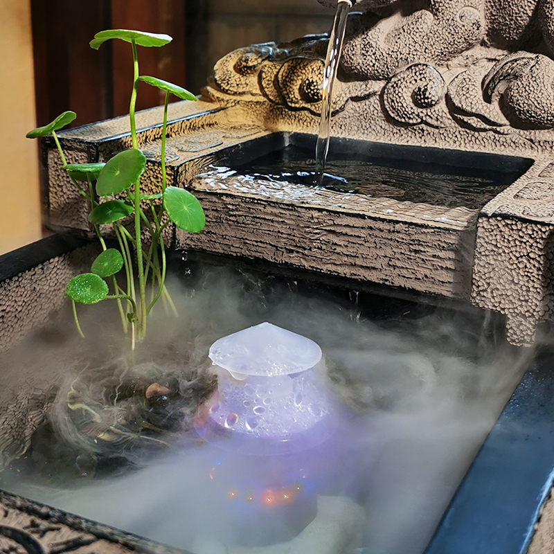 貔貅招财流水摆件新中式家居风水鱼缸客厅桌面加湿器循环水景摆设 - 图2