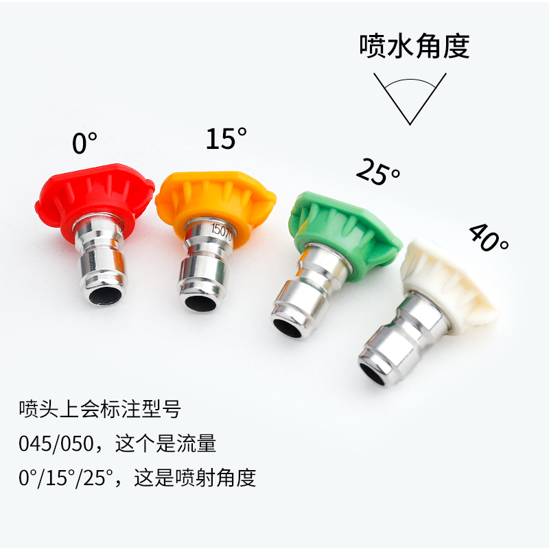 洗车机喷嘴水枪头不锈钢喷头高压清洗机1/4快速接头枪嘴快插配件-图1