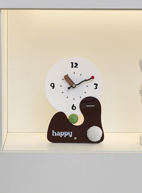 wozoom屋准客厅入户玄关摆件电视柜钟表摆放式座钟家居桌面装饰品