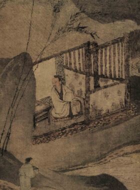 名画风景山水卷轴挂画装裱书房