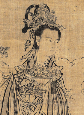 维摩演教图画芯绘画线描居士宗教