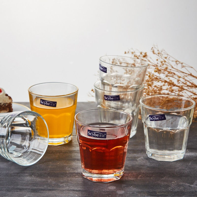 Scybe喜碧洛克玻璃饮品杯180ml6只纯色透明酒杯一口杯家用啤酒杯,淘宝优惠券,粉丝福利购,淘宝优惠卷
