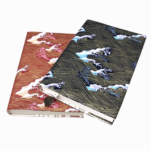 布制书衣和风烫金惊涛布面书衣布书套可调节布封皮封套手账本书皮 - 图3