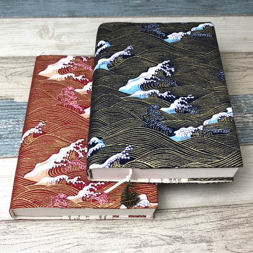 布制书衣和风烫金惊涛布面书衣布书套可调节布封皮封套手账本书皮 - 图2