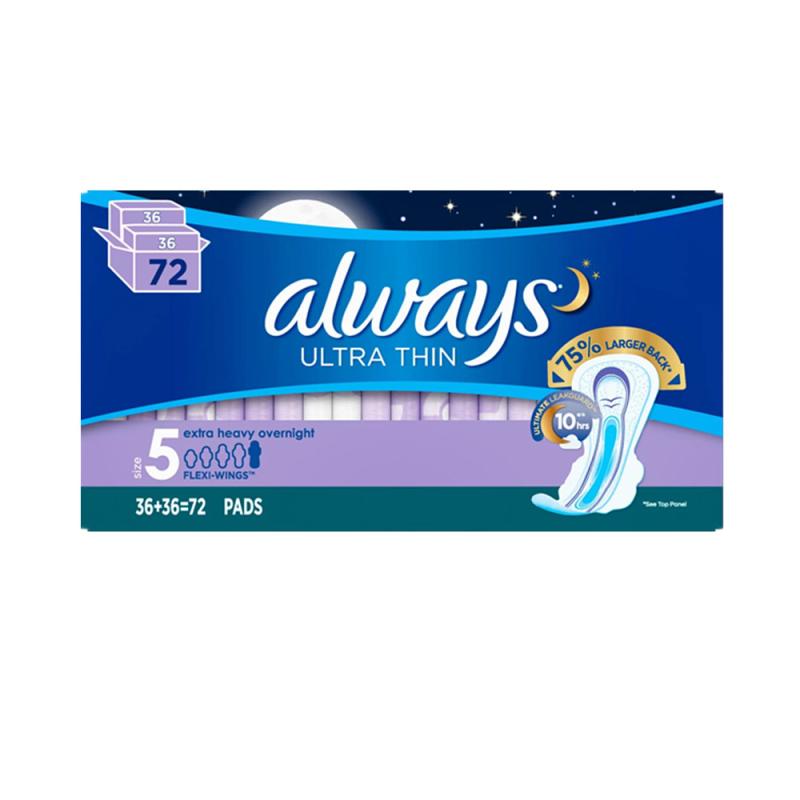 现货 美国Always MAXI Extra 加厚加长夜用卫生巾54片一箱 可选 - 图3