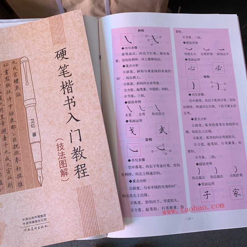 硬笔楷书入门教程技法图解学生钢笔书法基础教学临摹字帖笔法训练 - 图1