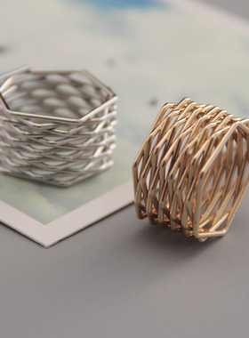 欧美朋克风饰品多层弹簧女士戒指