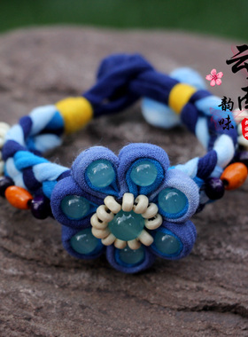 民族风儿童款布艺铃铛彩色手链