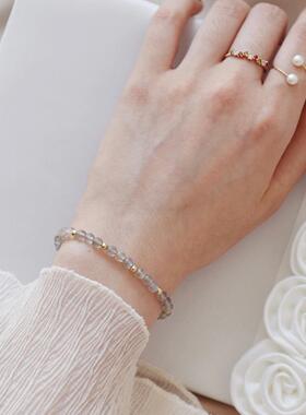 灰蓝色月光石手链轻奢时尚精致小众高级漂亮独特手串女款2026新款