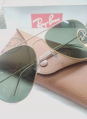 RayBan雷朋太阳镜飞行员款男女开车墨镜0RB3025深色玻璃片配近视