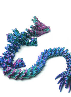 3D打印玩具模型竹节龙关节超可动网红成品雕塑摆件手办动物工艺品