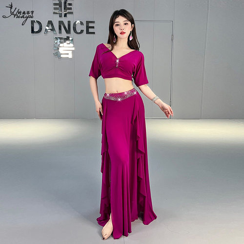 肚皮舞服装2025新款东方舞蹈表演出服网纱练功服女团班服套装 - 图0