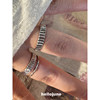 Hellojune S925 silver retro aged bamboo ring stacked gear wide ring