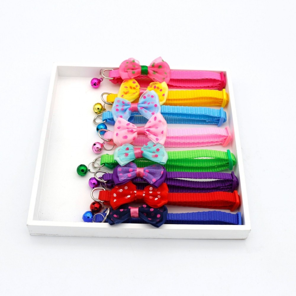 宠物项圈 多色 可选小狗泰迪项圈小猫蝴蝶结项圈 彩色铃铛可调节,淘宝优惠券,粉丝福利购,淘宝优惠卷