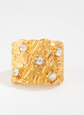 欧美风时尚ins风小众设计感金属戒指女个性简约复古指环