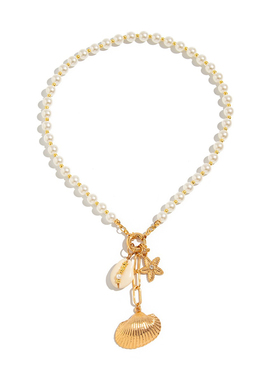 欧美风度假新款时尚ins风复古金属感海星项链女个性夸张锁骨链