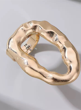 欧美风时尚ins风小众设计感金属花朵戒指女个性夸张简约手镯套装