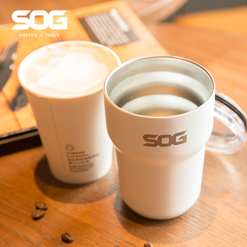 SOG索格咖啡杯保温保冷随行便携不锈钢水杯露营户外360ml带盖杯子 - 图1