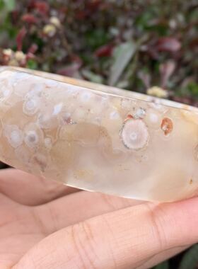 59圈牛血红复古风转运环宽版手镯