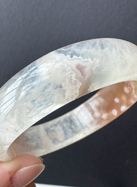 55圈天然冰透粉红色樱花玛瑙手镯百搭闺蜜礼物仙气飘飘一图一物