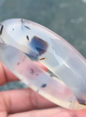 天然樱花玛瑙冰透礼物玉髓手镯