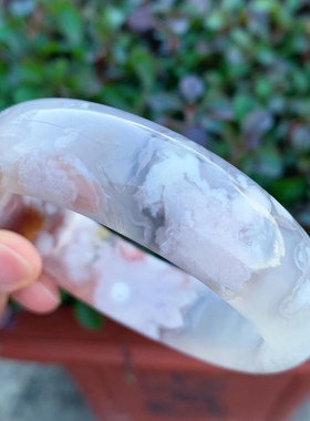 60.4圈天然时尚冰透红色樱花玛瑙手镯女款饰品生日礼物转运手环