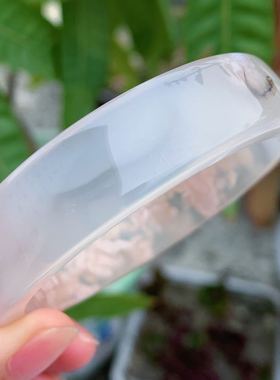 天然高冰种樱花玛瑙冰透粉色韩版