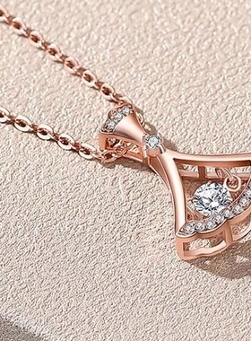 钛钢项链 跳动的心扇形ins简约冷淡小众设计感锁骨链轻奢百搭镶钻