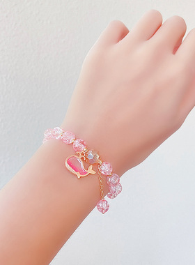 非金属玻璃手链 女儿童可爱学生小朋友小孩子闺女手串手链首饰品