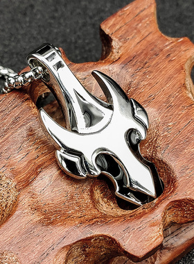 霸气风狼牙钛钢饰品可刻字毛衣链