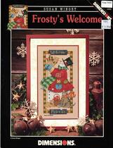 Dimensions00356 Christmas Snow Man Welcome Card Cross embroidered electronic drawings Replored Source File XSDs
