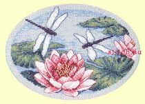 Dimensions of Dimensions 06835 dragonflies lotus cross embroidered electronic drawings redrawing saga source files XSDs