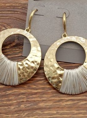 西洋欧美风手工手做绕丝设计师气质森女文艺范潮人耳环坠项链套装