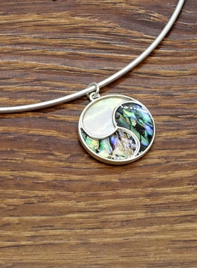 西洋欧美风幻彩鲍贝母贝设计师腔调森女文艺术气质潮人个性项圈