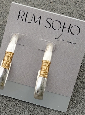 拉睦RLM SOHO手工绕丝设计师腔调森女文艺术气质别致个性耳钉针环