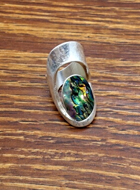 幻彩鲍贝母贝设计师腔调森女文艺范度假摄影宴会派对潮人戒指环