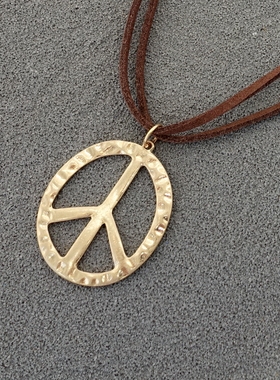 拉睦RLM SOHO做旧金色大爱反战设计师气质森女文艺范潮人个性项链