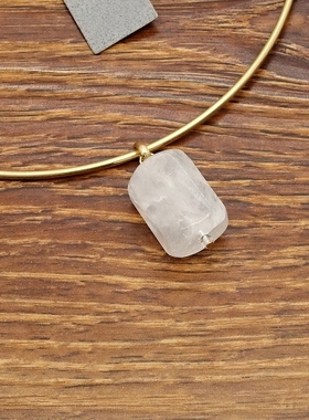 西洋欧美风天然冰裂纹原石设计师腔调森女文艺范项圈