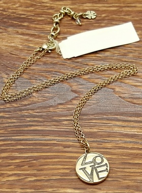 嵌珠桃心爱心字母LOVE森女文艺范复古VINTAGE别致个性项链