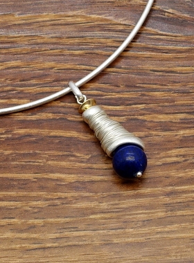 西洋欧美风手工绕丝青金石设计师腔调森女文艺术气质潮人个性项圈