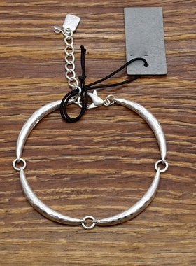 磨花亚光镀银设计师气质森女文艺术气息情侣男女同款卡卡外饰手链