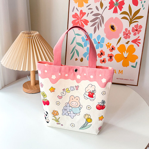 帆布包卡通礼品袋可爱伴手礼袋子饭盒保温包手拎袋上班通勤手提包 - 图2