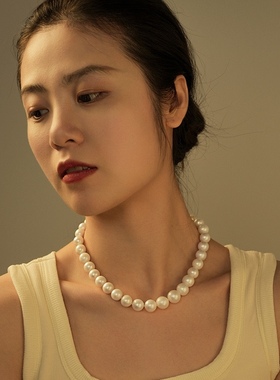 10mm冷白光施家珍珠全珠链