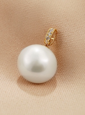 18K金12-13mm淡水珍珠吊坠项链