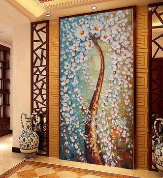 Corridor cross stitch with diamonds room living simple modern European style square diamond full of diamond embroidery stickers diamond painting money tree money tree